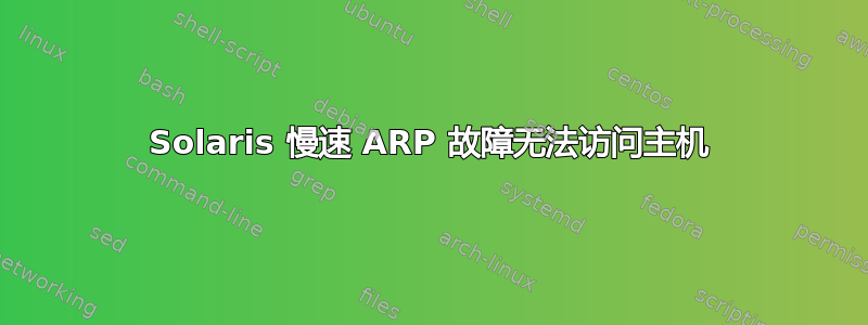 Solaris 慢速 ARP 故障无法访问主机