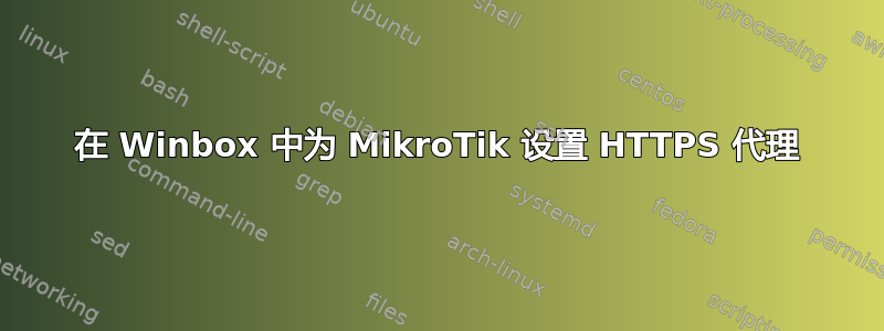 在 Winbox 中为 MikroTik 设置 HTTPS 代理