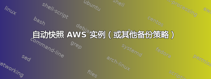 自动快照 AWS 实例（或其他备份策略）