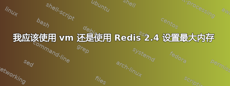 我应该使用 vm 还是使用 Redis 2.4 设置最大内存