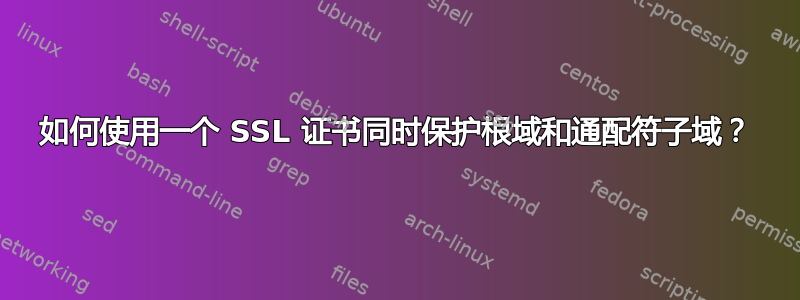 如何使用一个 SSL 证书同时保护根域和通配符子域？