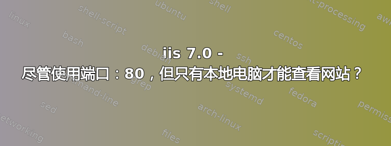 iis 7.0 - 尽管使用端口：80，但只有本地电脑才能查看网站？