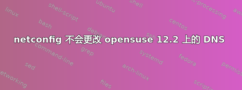 netconfig 不会更改 opensuse 12.2 上的 DNS