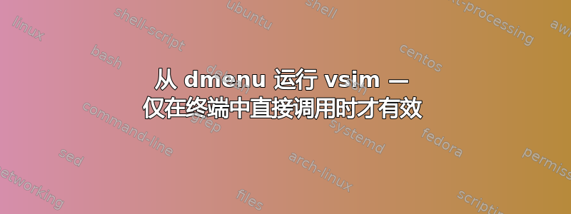 从 dmenu 运行 vsim — 仅在终端中直接调用时才有效