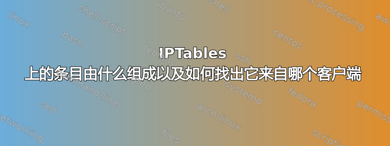 IPTables 上的条目由什么组成以及如何找出它来自哪个客户端