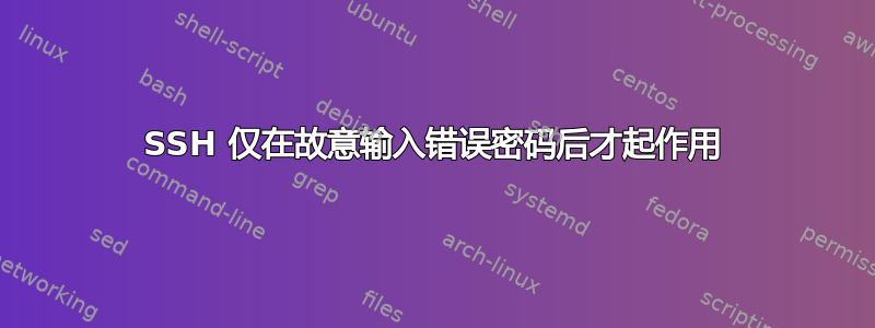 SSH 仅在故意输入错误密码后才起作用