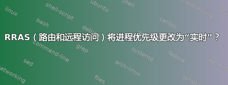 RRAS（路由和远程访问）将进程优先级更改为“实时”？