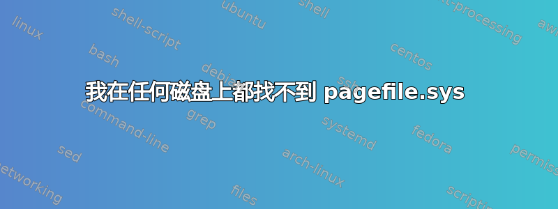 我在任何磁盘上都找不到 pagefile.sys