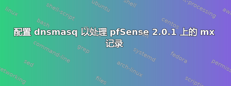 配置 dnsmasq 以处理 pfSense 2.0.1 上的 mx 记录