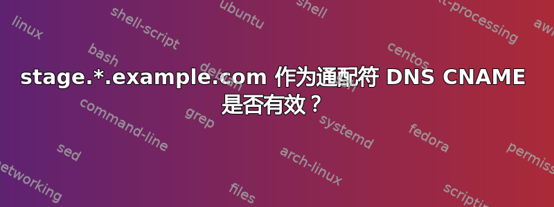 stage.*.example.com 作为通配符 DNS CNAME 是否有效？