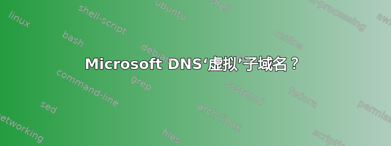 Microsoft DNS‘虚拟’子域名？