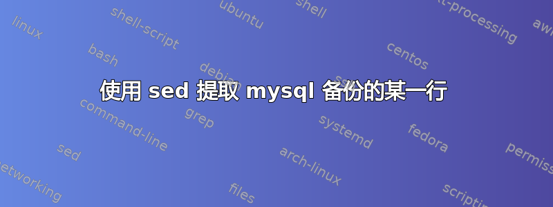 使用 sed 提取 mysql 备份的某一行