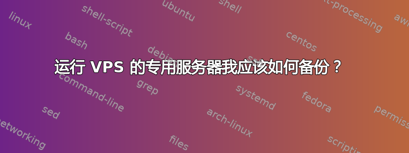 运行 VPS 的专用服务器我应该如何备份？ 