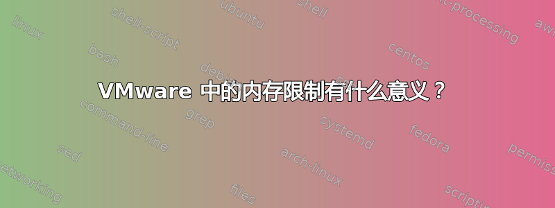 VMware 中的内存限制有什么意义？