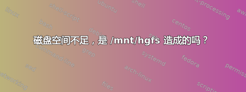 磁盘空间不足，是 /mnt/hgfs 造成的吗？