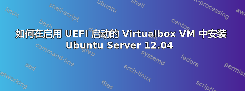 如何在启用 UEFI 启动的 Virtualbox VM 中安装 Ubuntu Server 12.04 