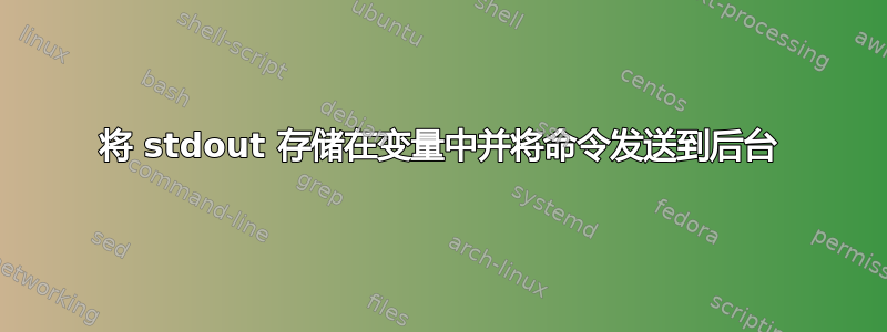 将 stdout 存储在变量中并将命令发送到后台