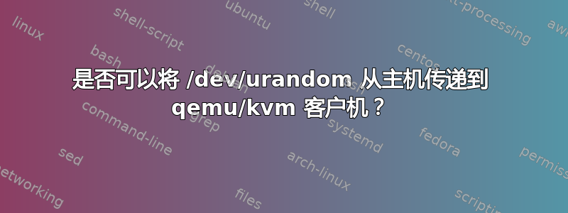 是否可以将 /dev/urandom 从主机传递到 qemu/kvm 客户机？