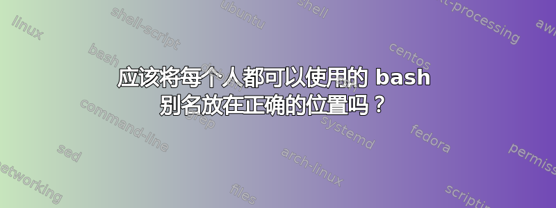 应该将每个人都可以使用的 bash 别名放在正确的位置吗？