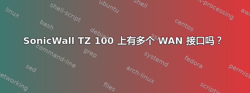 SonicWall TZ 100 上有多个 WAN 接口吗？