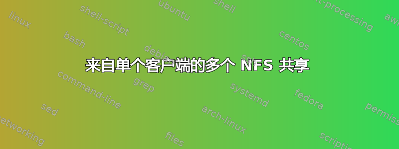 来自单个客户端的多个 NFS 共享