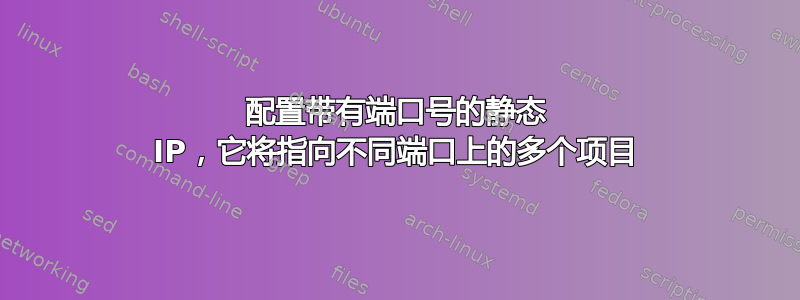 配置带有端口号的静态 IP，它将指向不同端口上的多个项目