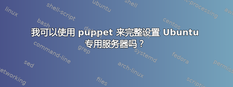 我可以使用 puppet 来完整设置 Ubuntu 专用服务器吗？