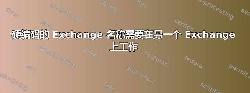 硬编码的 Exchange 名称需要在另一个 Exchange 上工作