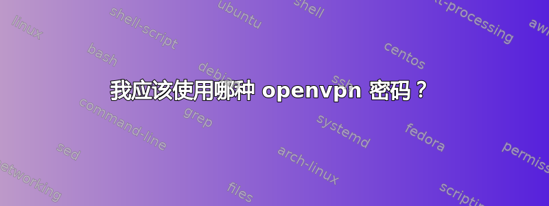 我应该使用哪种 openvpn 密码？