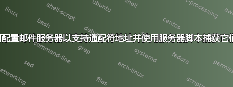 如何配置邮件服务器以支持通配符地址并使用服务器脚本捕获它们？