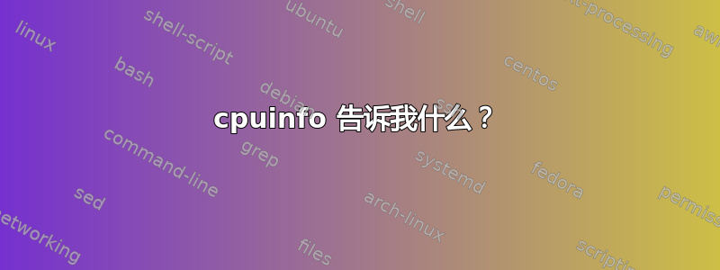 cpuinfo 告诉我什么？