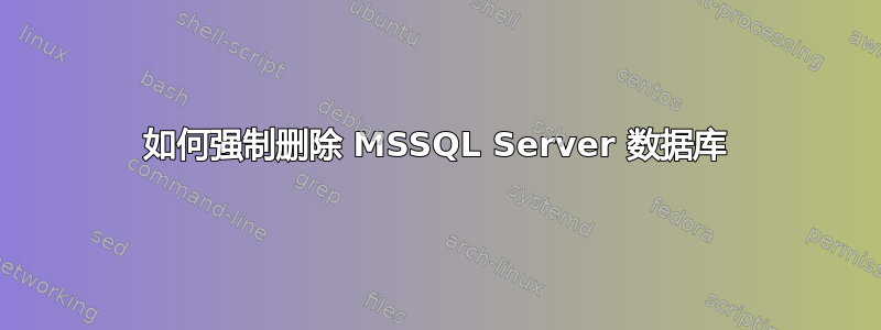 如何强制删除 MSSQL Server 数据库