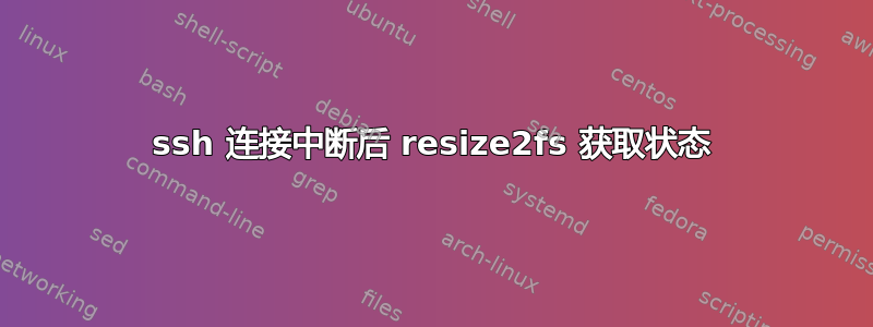 ssh 连接中断后 resize2fs 获取状态