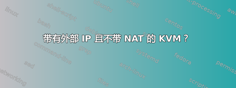 带有外部 IP 且不带 NAT 的 KVM？