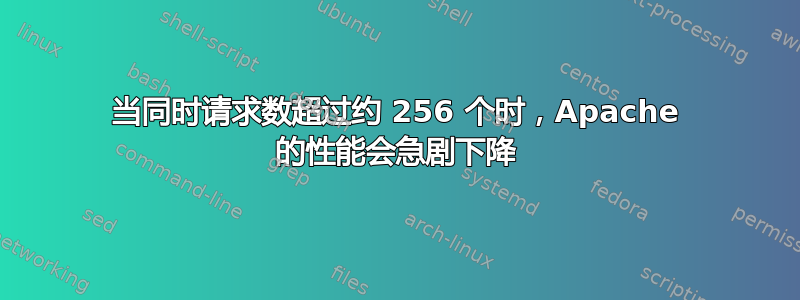 当同时请求数超过约 256 个时，Apache 的性能会急剧下降