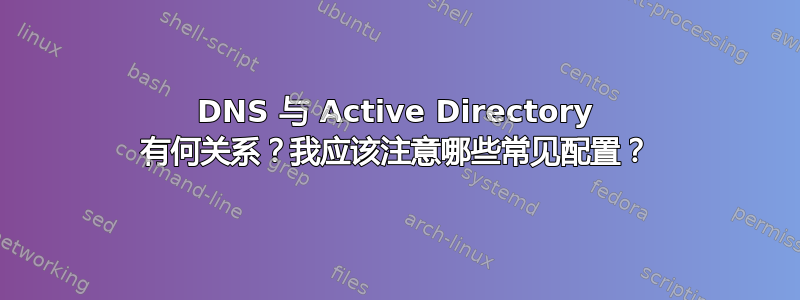 DNS 与 Active Directory 有何关系？我应该注意哪些常见配置？