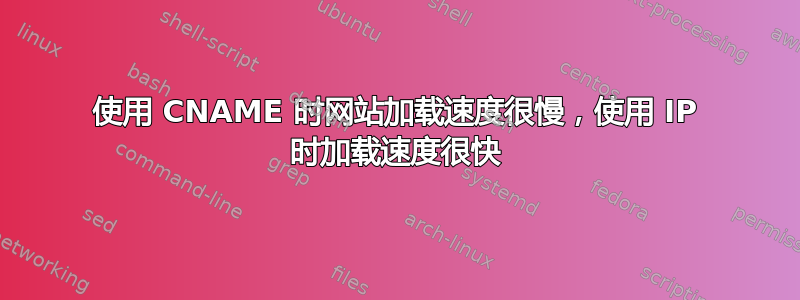 使用 CNAME 时网站加载速度很慢，使用 IP 时加载速度很快