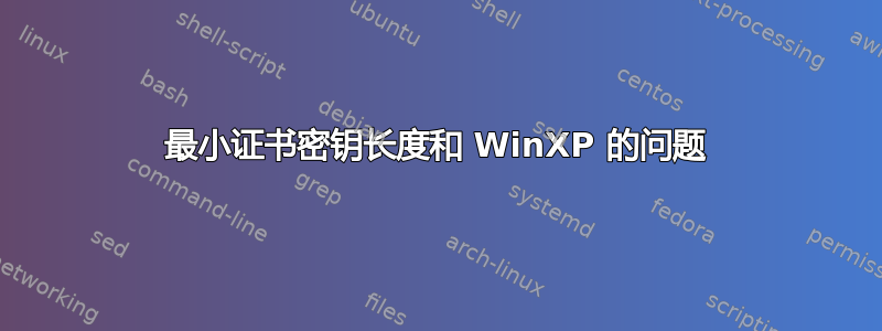 最小证书密钥长度和 WinXP 的问题