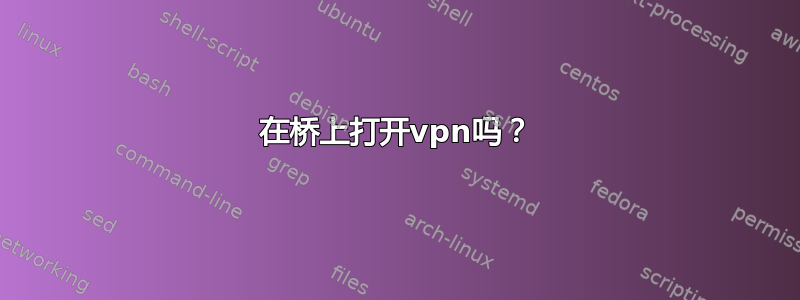 在桥上打开vpn吗？