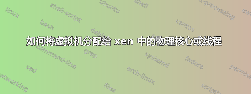 如何将虚拟机分配给 xen 中的物理核心或线程