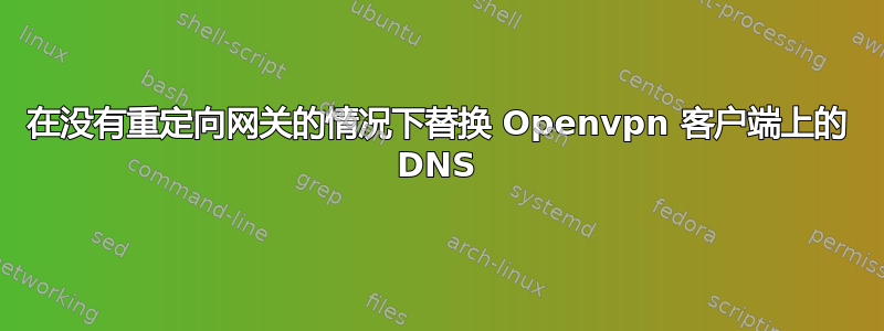 在没有重定向网关的情况下替换 Openvpn 客户端上的 DNS