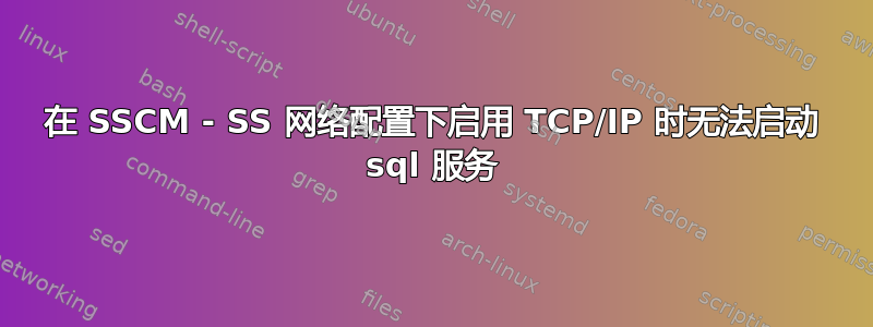 在 SSCM - SS 网络配置下启用 TCP/IP 时无法启动 sql 服务