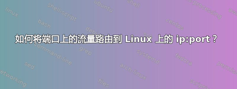 如何将端口上的流量路由到 Linux 上的 ip:port？