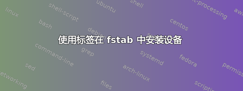 使用标签在 fstab 中安装设备