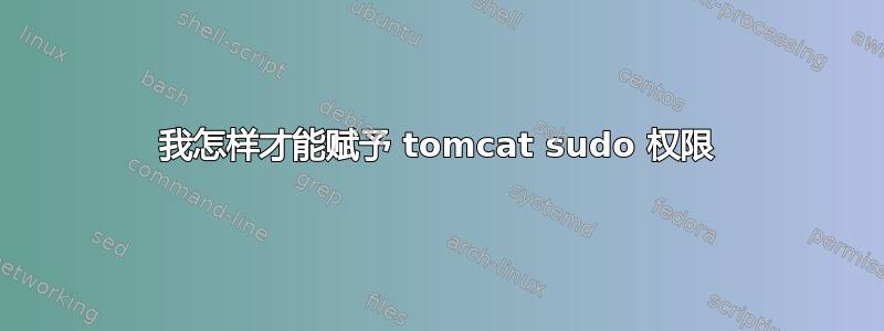 我怎样才能赋予 tomcat sudo 权限