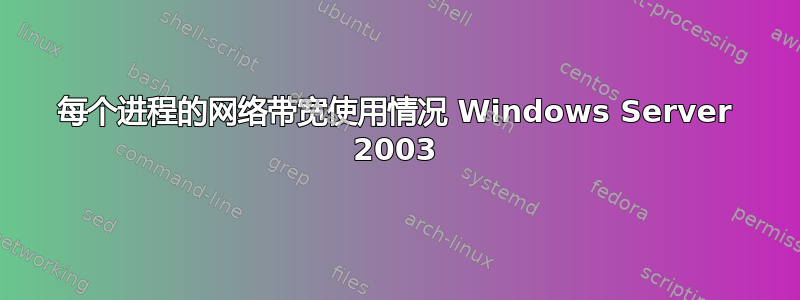 每个进程的网络带宽使用情况 Windows Server 2003