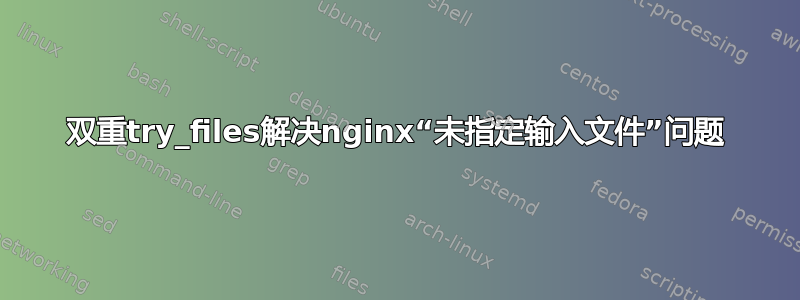 双重try_files解决nginx“未指定输入文件”问题