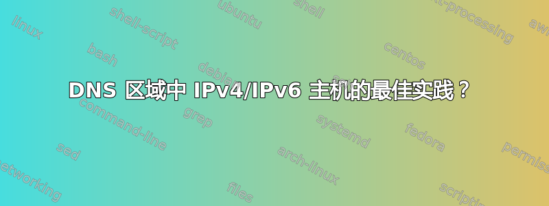 DNS 区域中 IPv4/IPv6 主机的最佳实践？