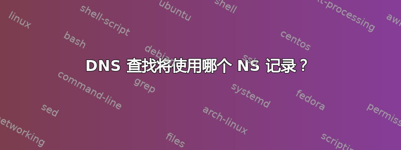 DNS 查找将使用哪个 NS 记录？