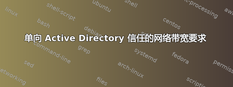 单向 Active Directory 信任的网络带宽要求